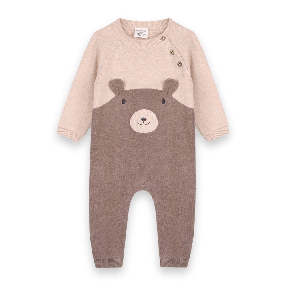 CUDDLY BEAR SWEATER KNIT JUMPSUIT - Viverano Organics